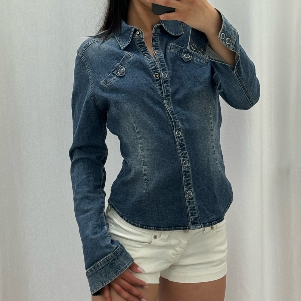 Y2K Guess denim blouse